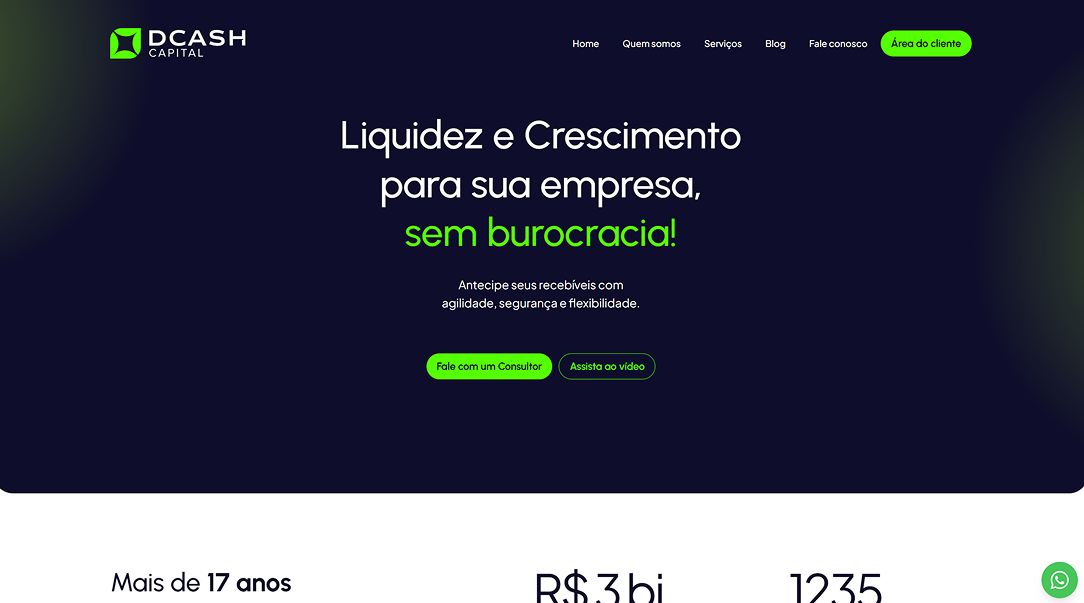 DCASH Capital - Landing Page de Captação